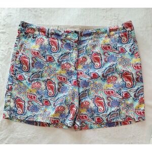 Talbots The Weekend Chino Shorts  Coastal Nautical Beachy Print Women's (16)